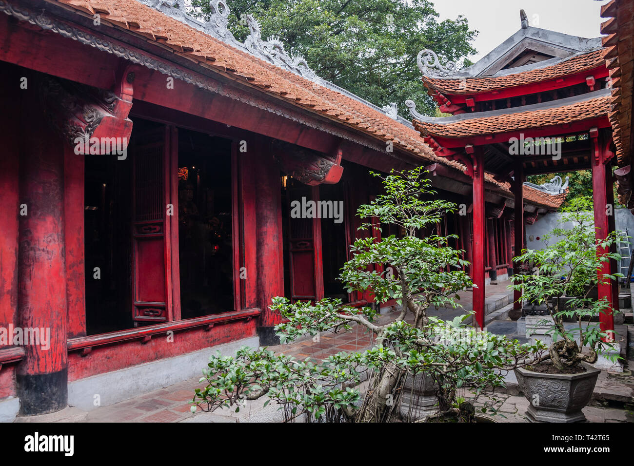 Temple de la littérature - Van Mieu, Hanoi Banque D'Images