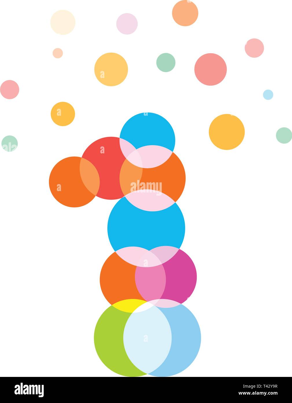 Un certain nombre de bulles colorées et de boules, décoration pour les enfants anniversaire. Vector illustration. Illustration de Vecteur