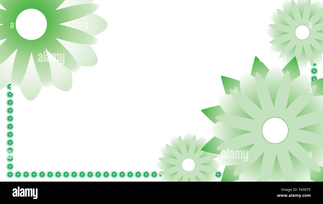 Soft horizontale avec fond vert eco doux fleurs Illustration de Vecteur