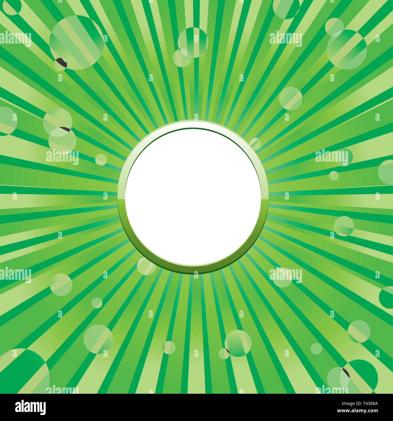 Cercle vert modèle de châssis avec sun et babioles place vierge pour le texte Illustration de Vecteur