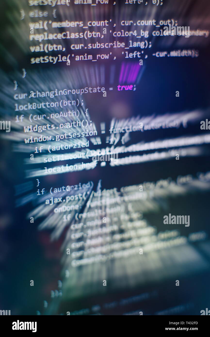 Code source de programmation HTML pour le développement de site Web. Les journaux du serveur d'analyse. Banque D'Images