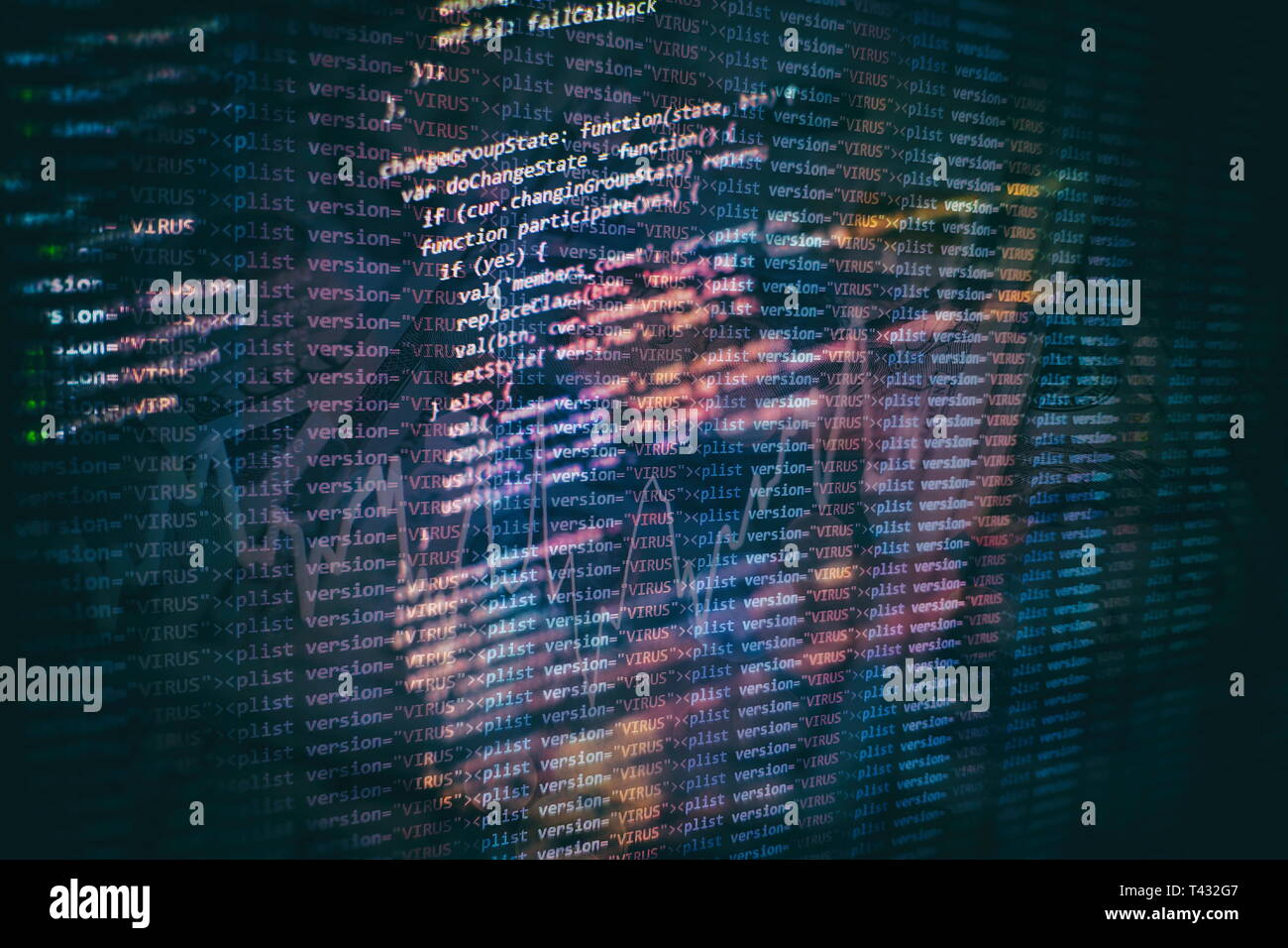 Code source de programmation HTML pour le développement de site Web. Les journaux du serveur d'analyse. Banque D'Images