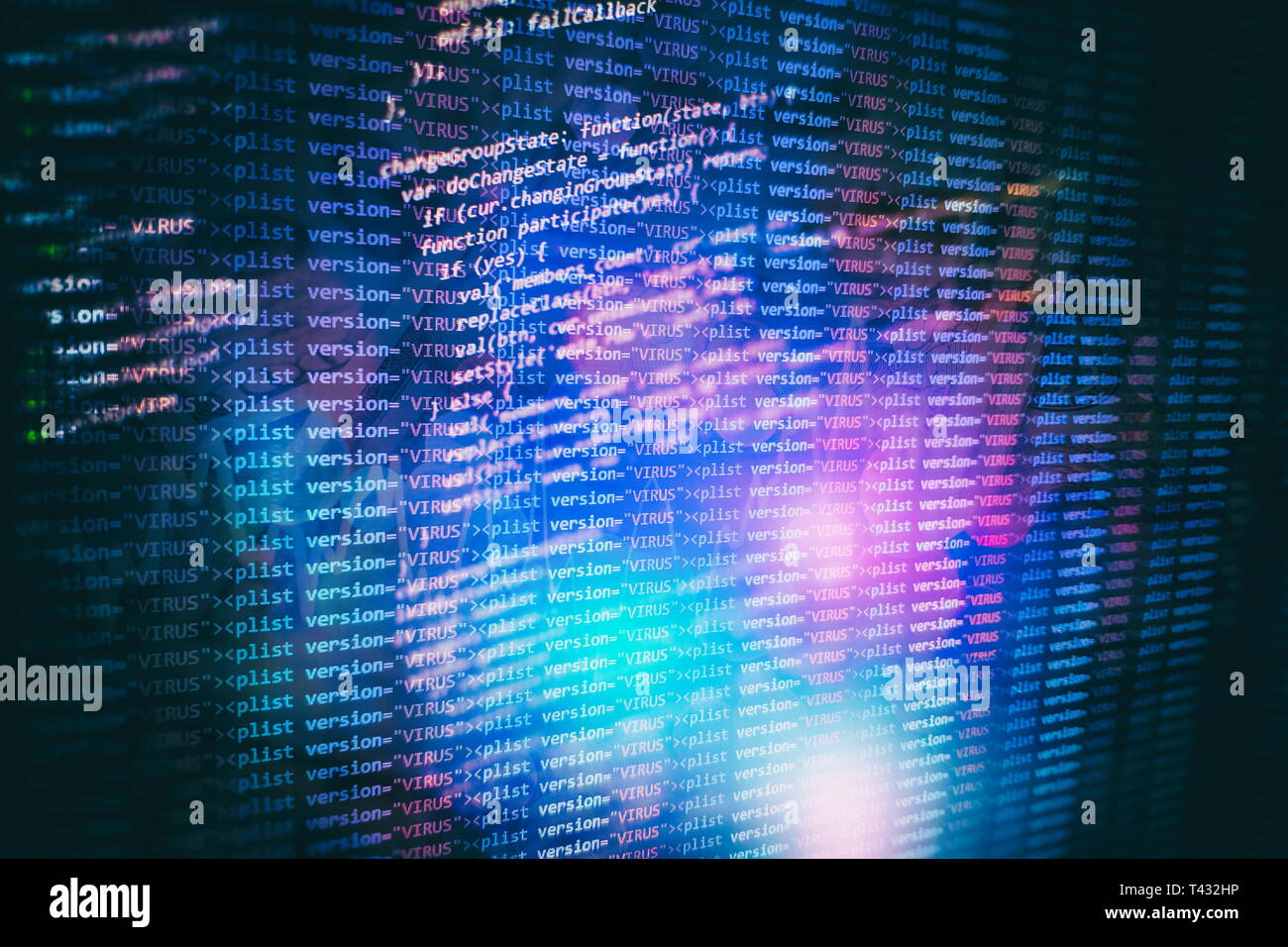 Code source de programmation HTML pour le développement de site Web. Les journaux du serveur d'analyse. Banque D'Images