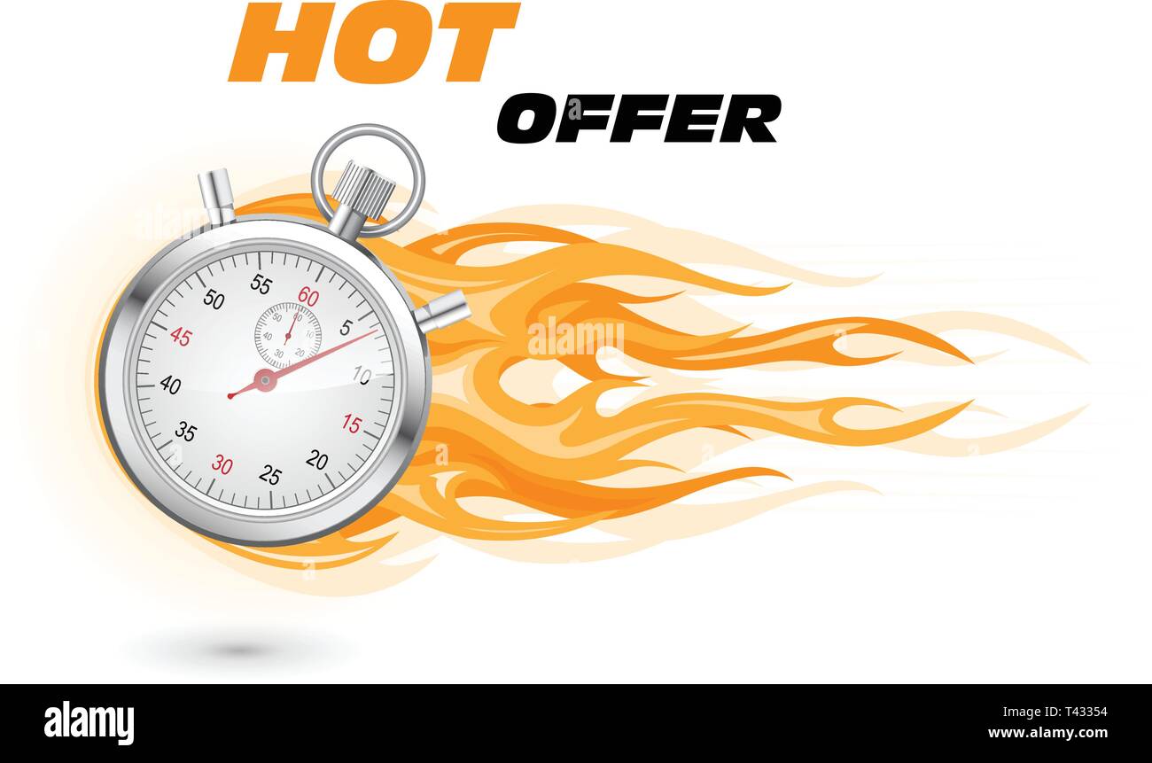 Chronomètre en flamme, spécial, sex, offre limitée dans le temps Illustration de Vecteur