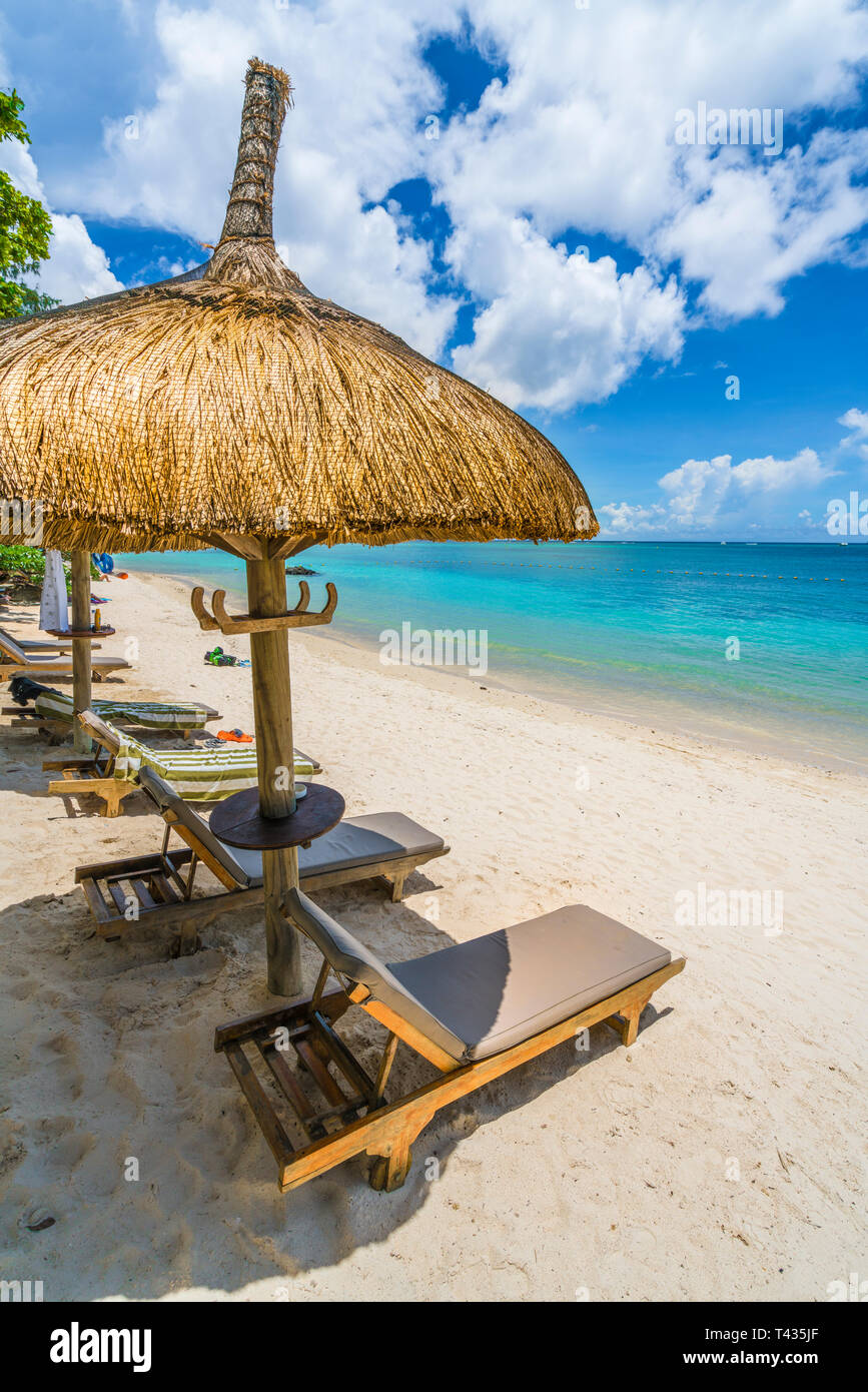 Paysages tropicaux avec de magnifiques plages de l'Ile Maurice Banque D'Images