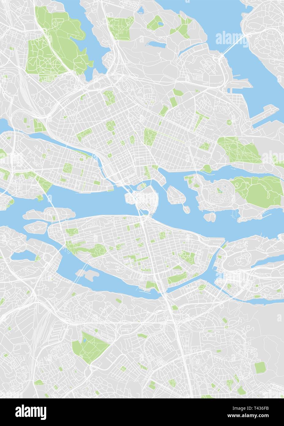 Plan De La Ville Stockholm Couleur Plan Détaillé Vector - 