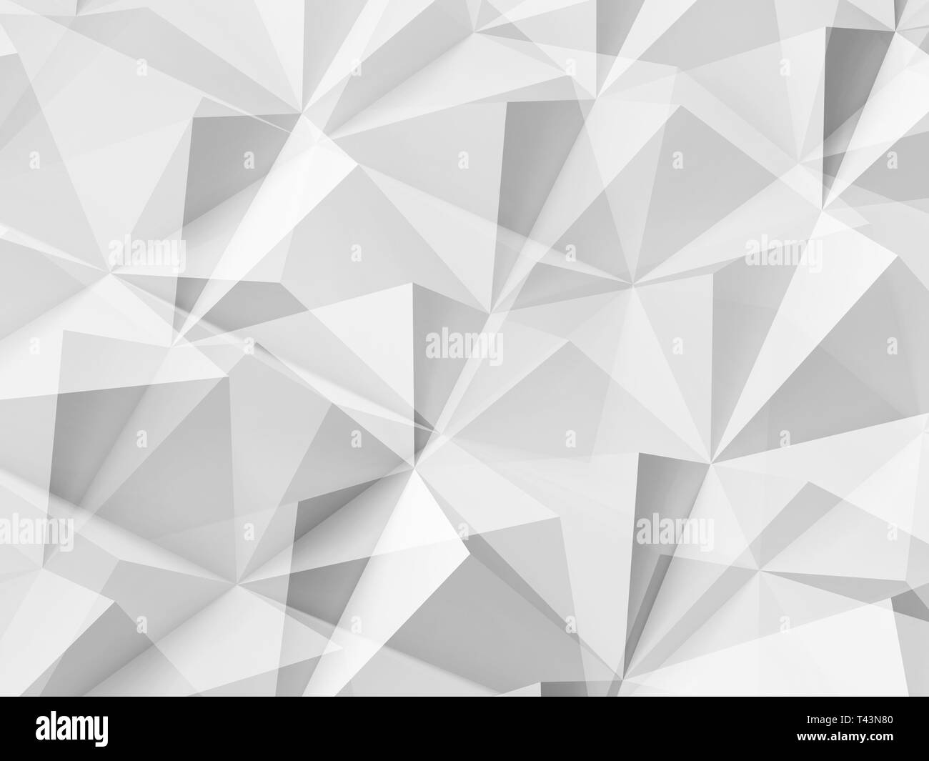 Modèle polygonal numérique. Résumé fond blanc, texture de rendu 3d illustration Banque D'Images