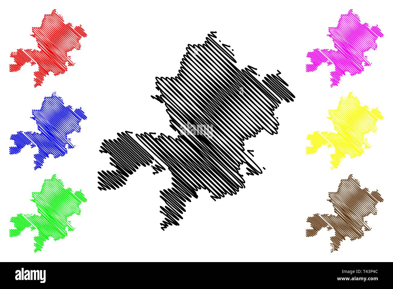 La ville de Fort Wayne (États-Unis villes, United States of America, USA) site vector illustration, scribble sketch Ville de Fort Wayne site Illustration de Vecteur
