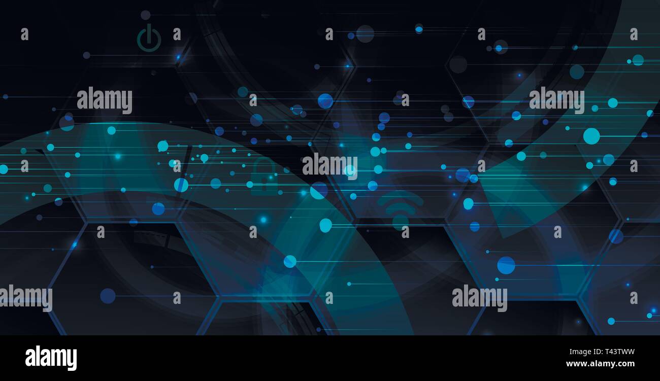 La cybersécurité et de l'information ou la protection du réseau. Cyber future technologie web services pour les entreprises et internet project Illustration de Vecteur