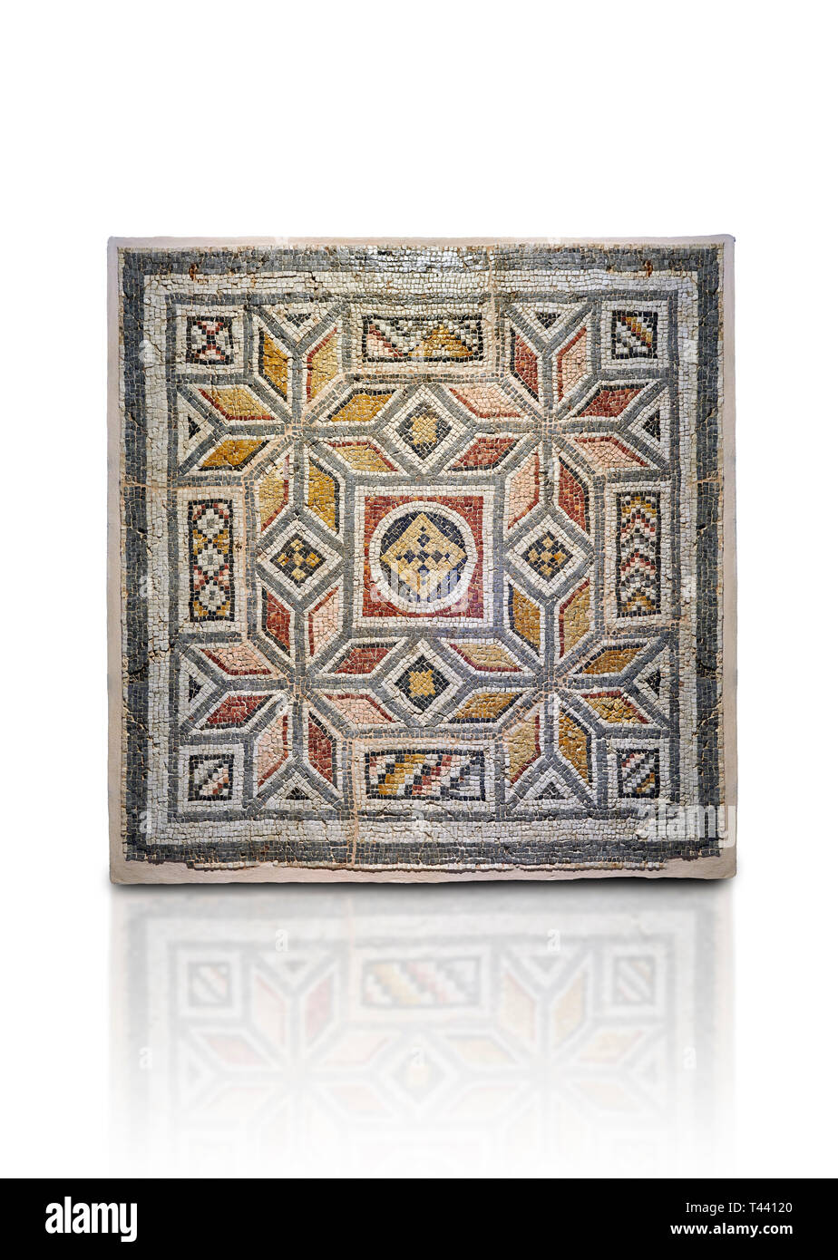 Mosaïque romaine - Mosaïque géométrique. Chambre d'Oceanos, ancienne Zeugama, 2e - 3e siècle . Musée des mosaïques de Zeugma, Gaziantep, Turquie. Banque D'Images