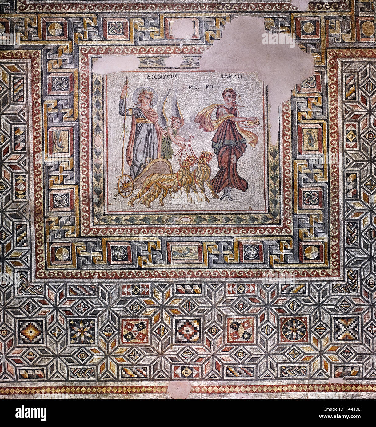 Mosaïque romaine Mousai Mosaïque. Villa de l'euphrate, ancienne