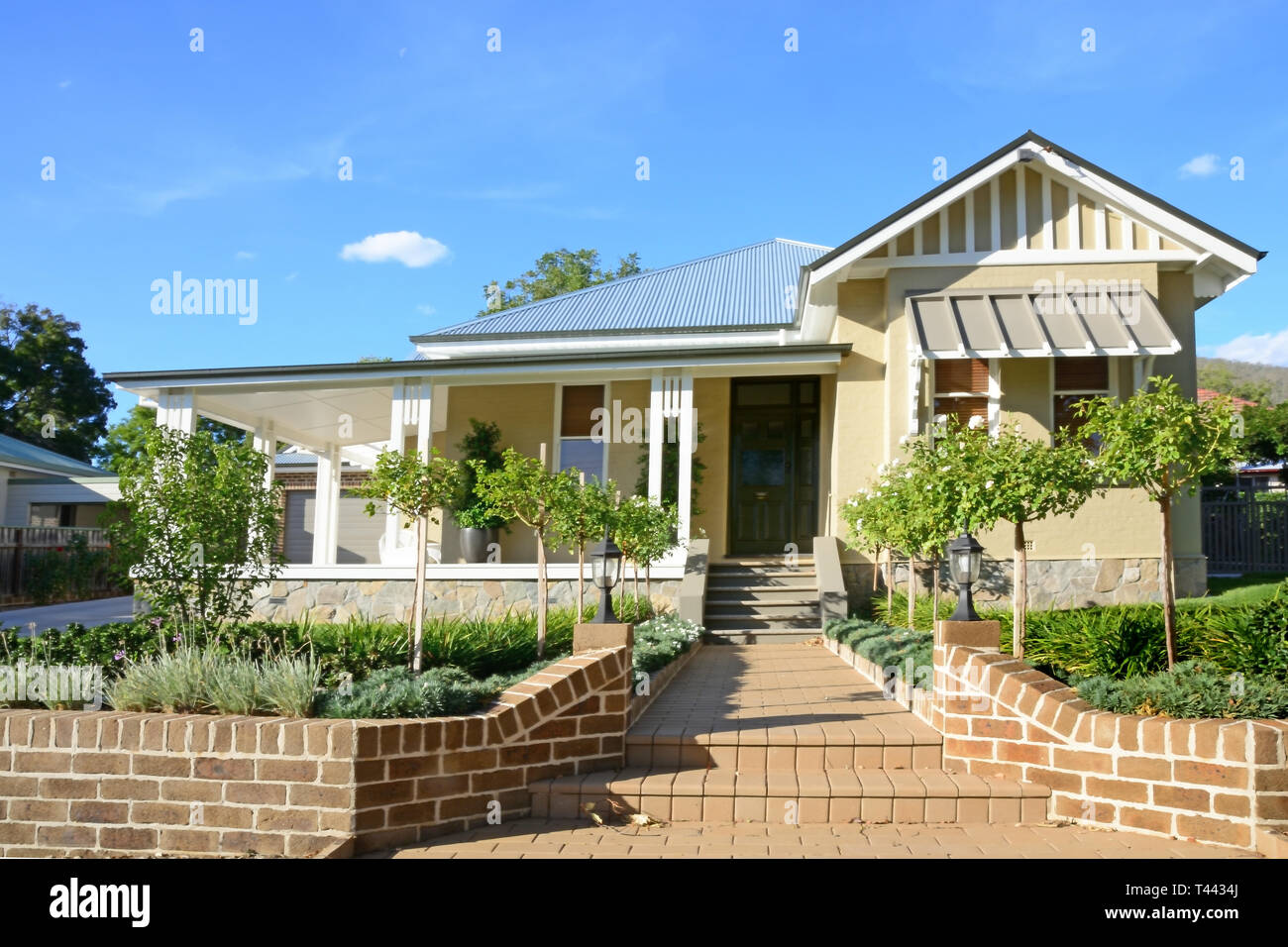 La fin de banlieue australienne Russie Style Home. Tamworth NSW Australie. Banque D'Images