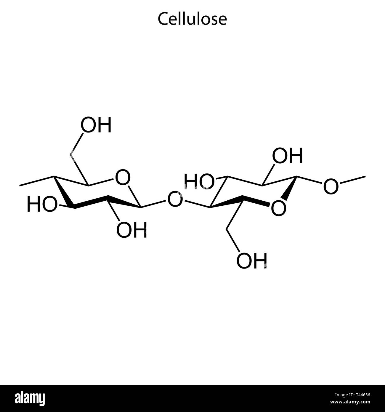 Structure chimique de la cellulose Banque d'images vectorielles Alamy