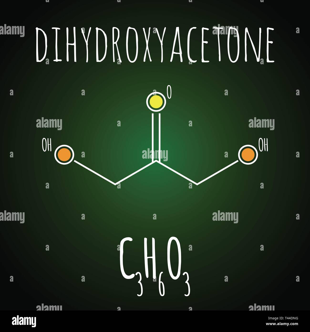 Dyhydroxyacetone formule de chimie. Vector illustration schéma scientifique Illustration de Vecteur