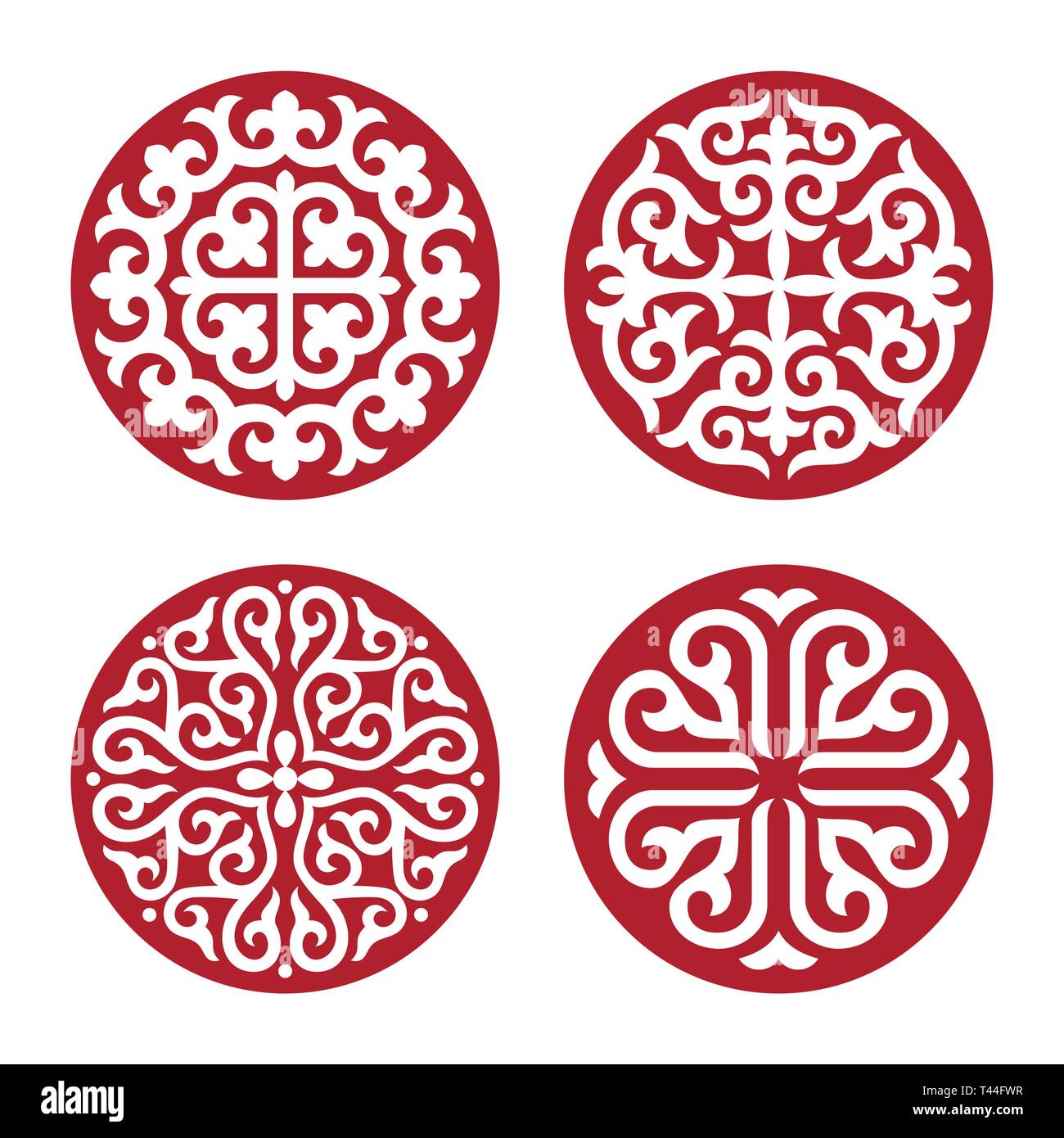 Ornement traditionnel des nomades d'Asie : Mongols, Kazakhs, Kirghiz, des Bachkirs, des Tatars. Illustration de Vecteur