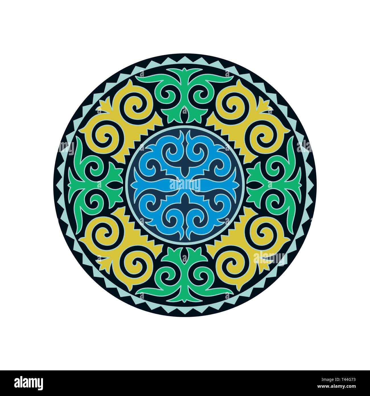 Ornement traditionnel des nomades d'Asie : Mongols, Kazakhs, Kirghiz, des Bachkirs, des Tatars. Illustration de Vecteur