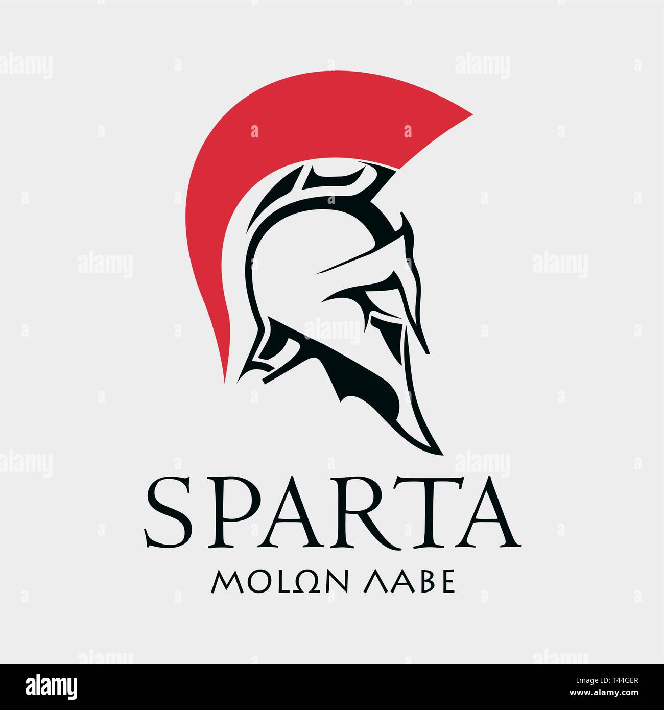 L'ancien casque du guerrier spartiate. Image vecteur symbole Sparte Illustration de Vecteur