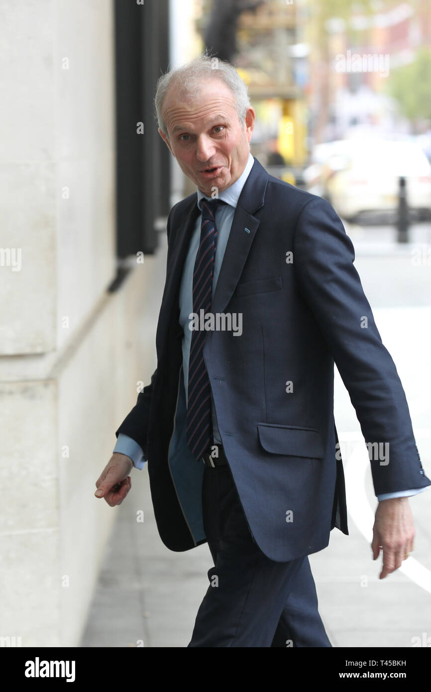 Londres, Royaume-Uni. 14 avril 2019. David Lidington arrive aux studios de la BBC crédit: Banque D'Images