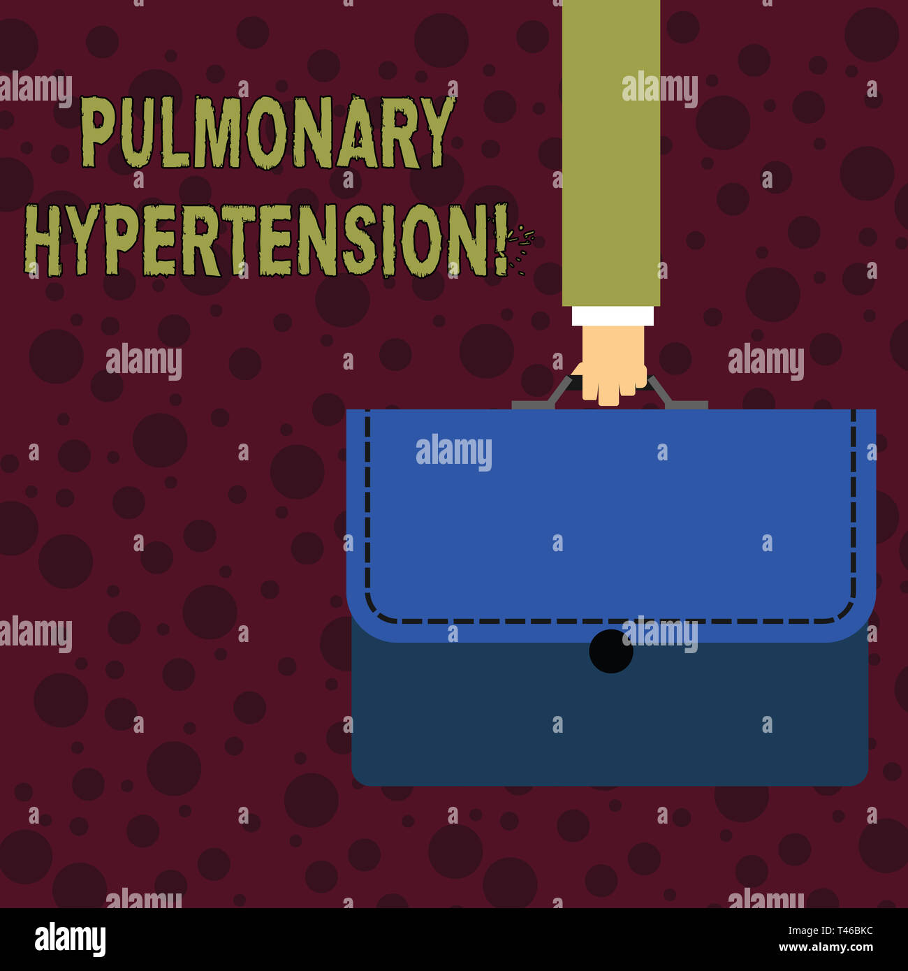 Main conceptuel écrit, indiquant l'hypertension artérielle pulmonaire. La pression élevée sens concept dans la circulation pulmonaire Businessman Carrying Colorful B Banque D'Images