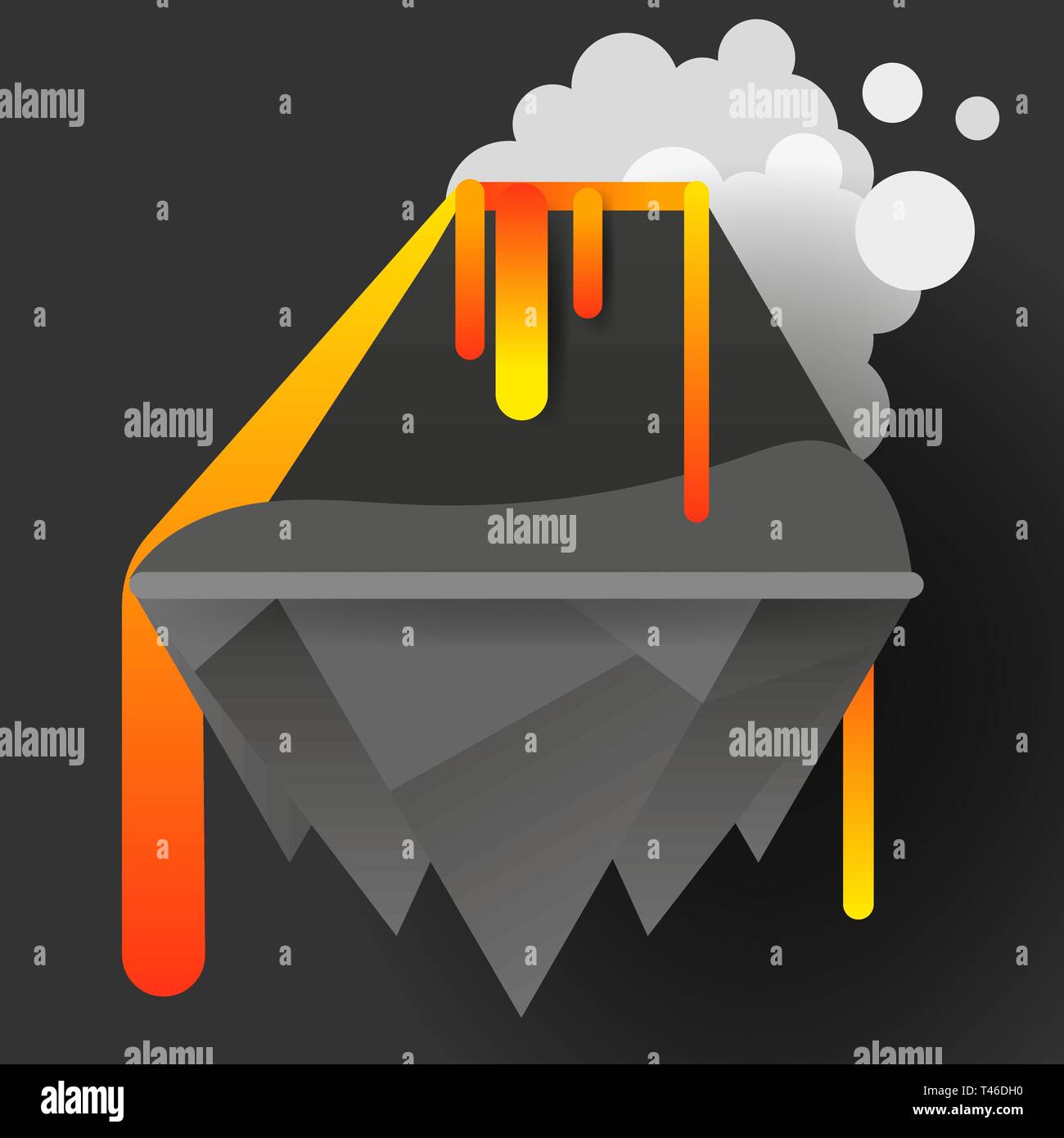 De l'éruption du volcan cataclysme naturel pour votre conception d'illustration vectorielle Illustration de Vecteur