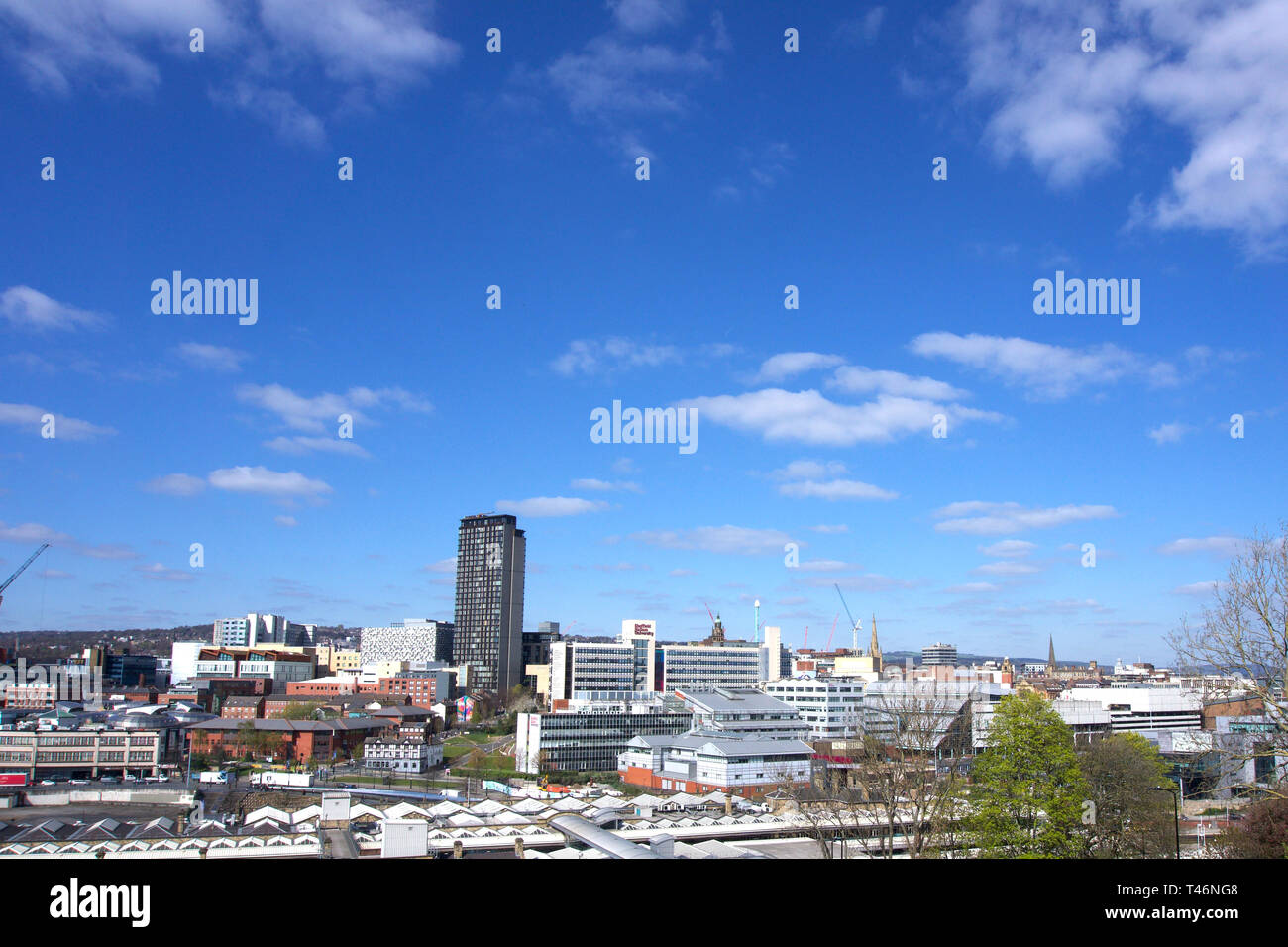 Vue sur le centre-ville de Sheffield Banque D'Images