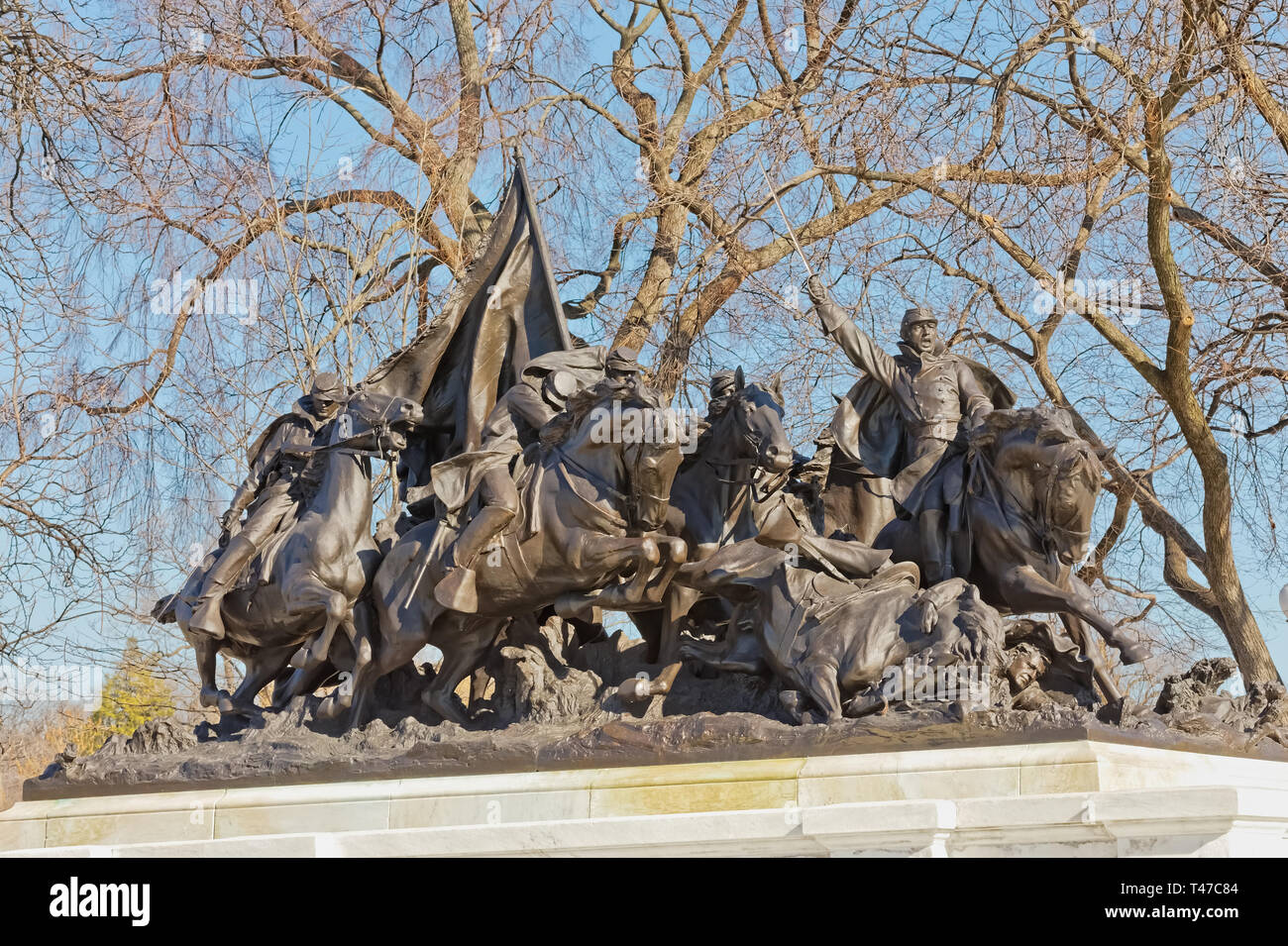 Charge de cavalerie Statue Civil War Memorial Washington DC Banque D'Images