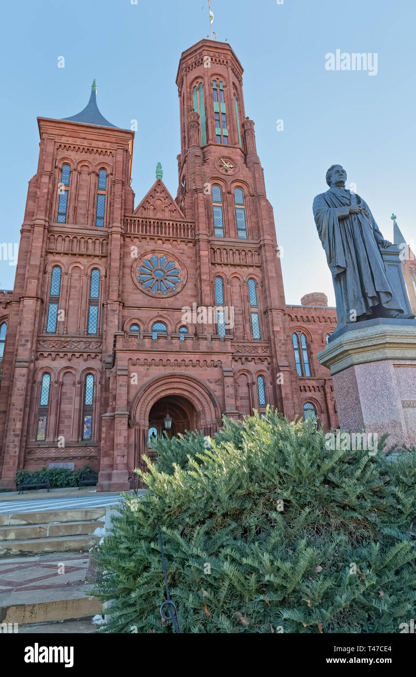 Bâtiment de la Smithsonian Institution à Washington DC USA Banque D'Images