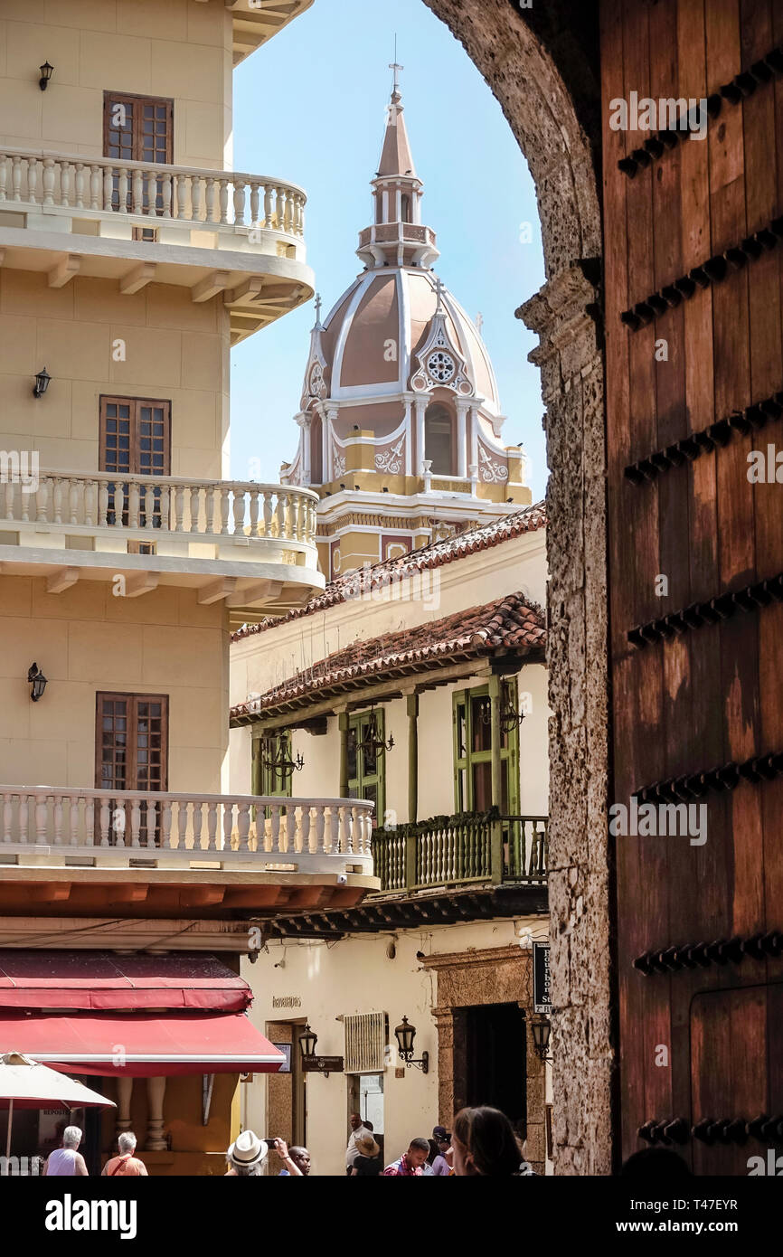 Cartagena Colombie, Basilique Catedral Metropolitana de Santa Catalina de Alejandria, Cathédrale Métropolitaine Basilique de Sainte Catherine d'Alexandrie. b Banque D'Images