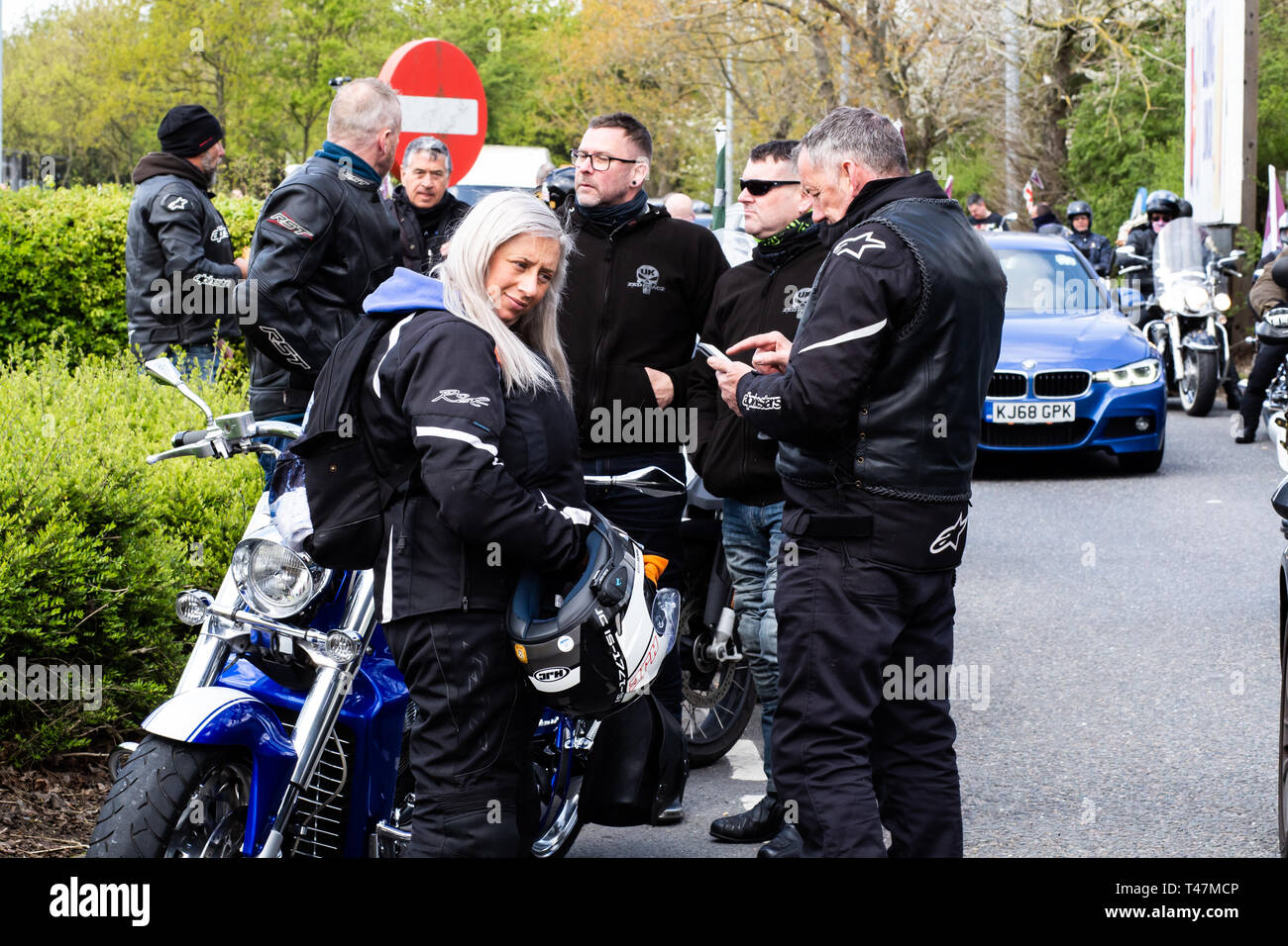 Motos 22000 rode par Londres le 12 avril 2019 pour protester contre l'accusation de soldat F pour le Bloody Sunday Banque D'Images