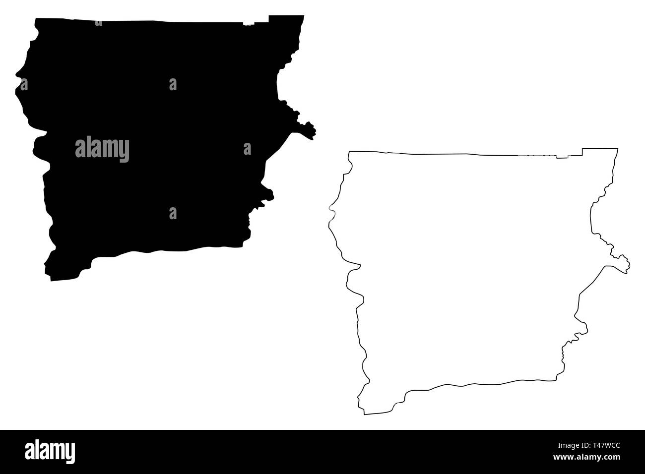 Région Nord-Ouest (divisions administratives du Ghana, République du Ghana) map vector illustration, croquis gribouillis d'Upper West localisation Illustration de Vecteur