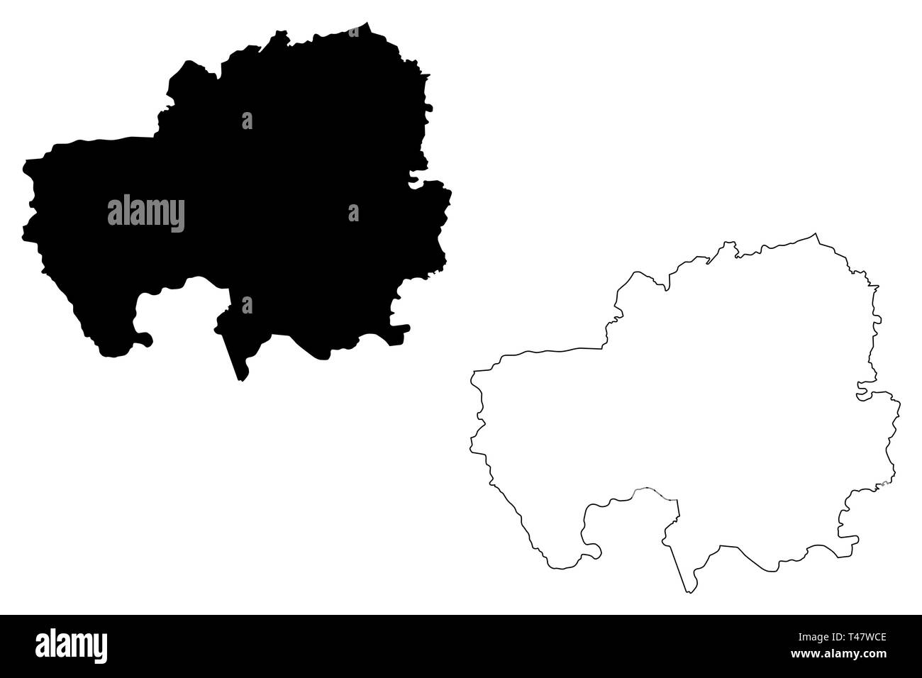 Région du nord (divisions administratives du Ghana, République du Ghana) map vector illustration gribouillage, croquis le nord de la carte Illustration de Vecteur