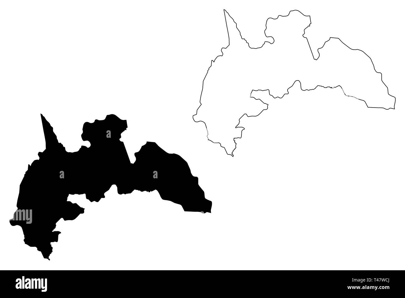 Région Brong-Ahafo (divisions administratives du Ghana, République du Ghana) map vector illustration gribouillage, croquis et de Brong Ahafo site Illustration de Vecteur