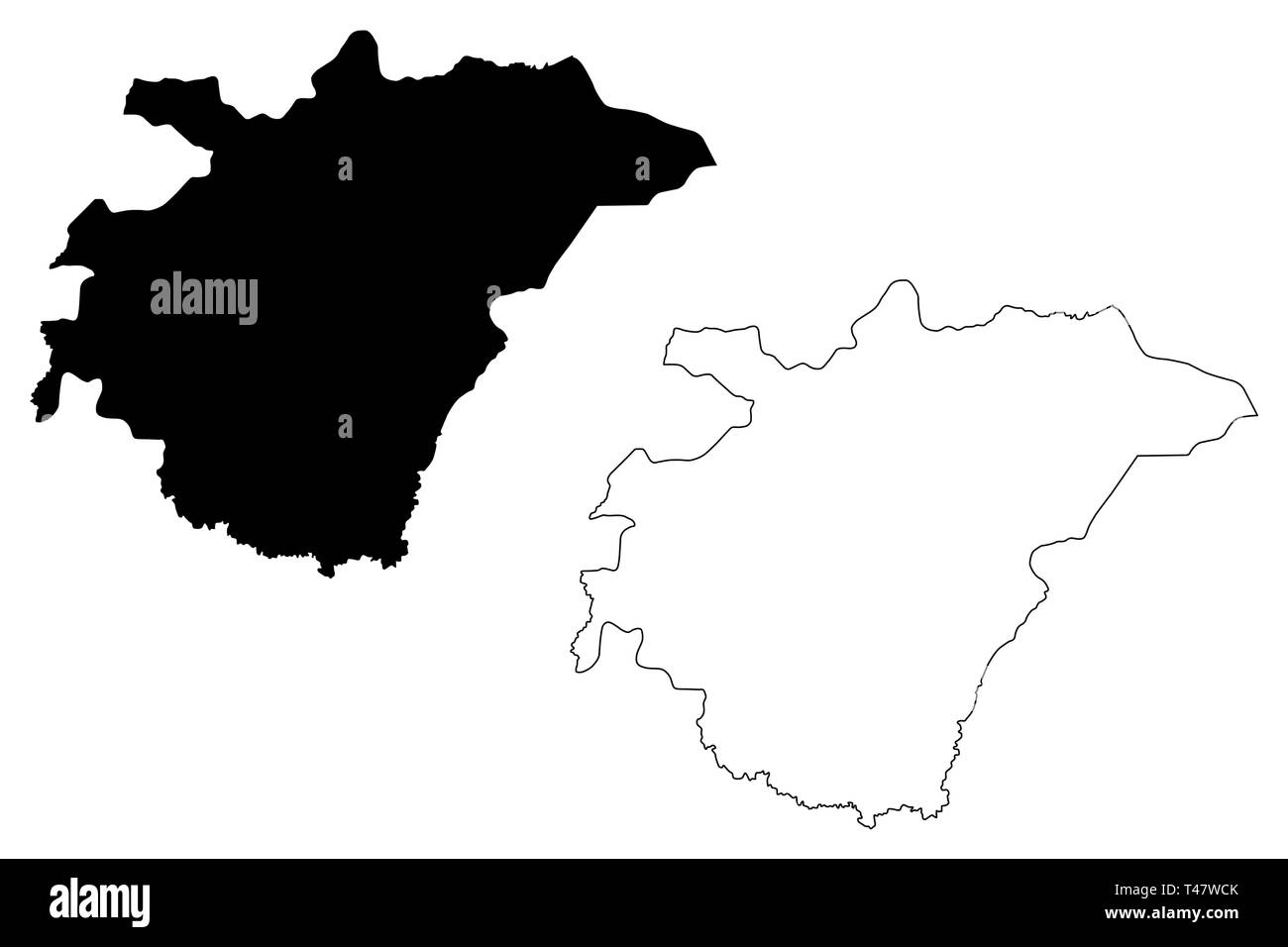La région Ashanti (divisions administratives du Ghana, République du Ghana) map vector illustration, croquis gribouillis d'Ashanti site Illustration de Vecteur