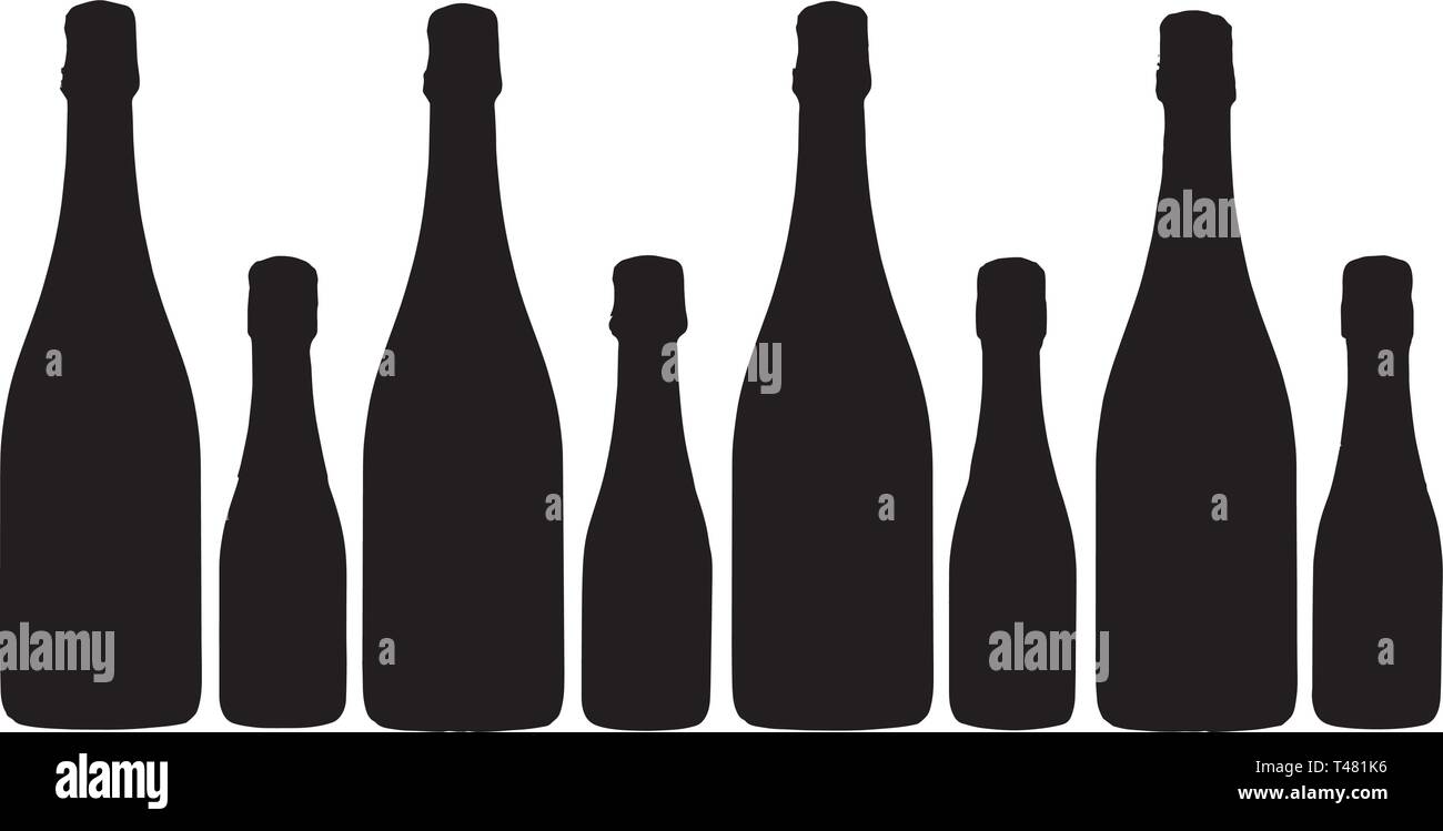 Ensemble de bouteilles de vin silhouette vector illustration d'application ou du site web sur fond blanc Illustration de Vecteur