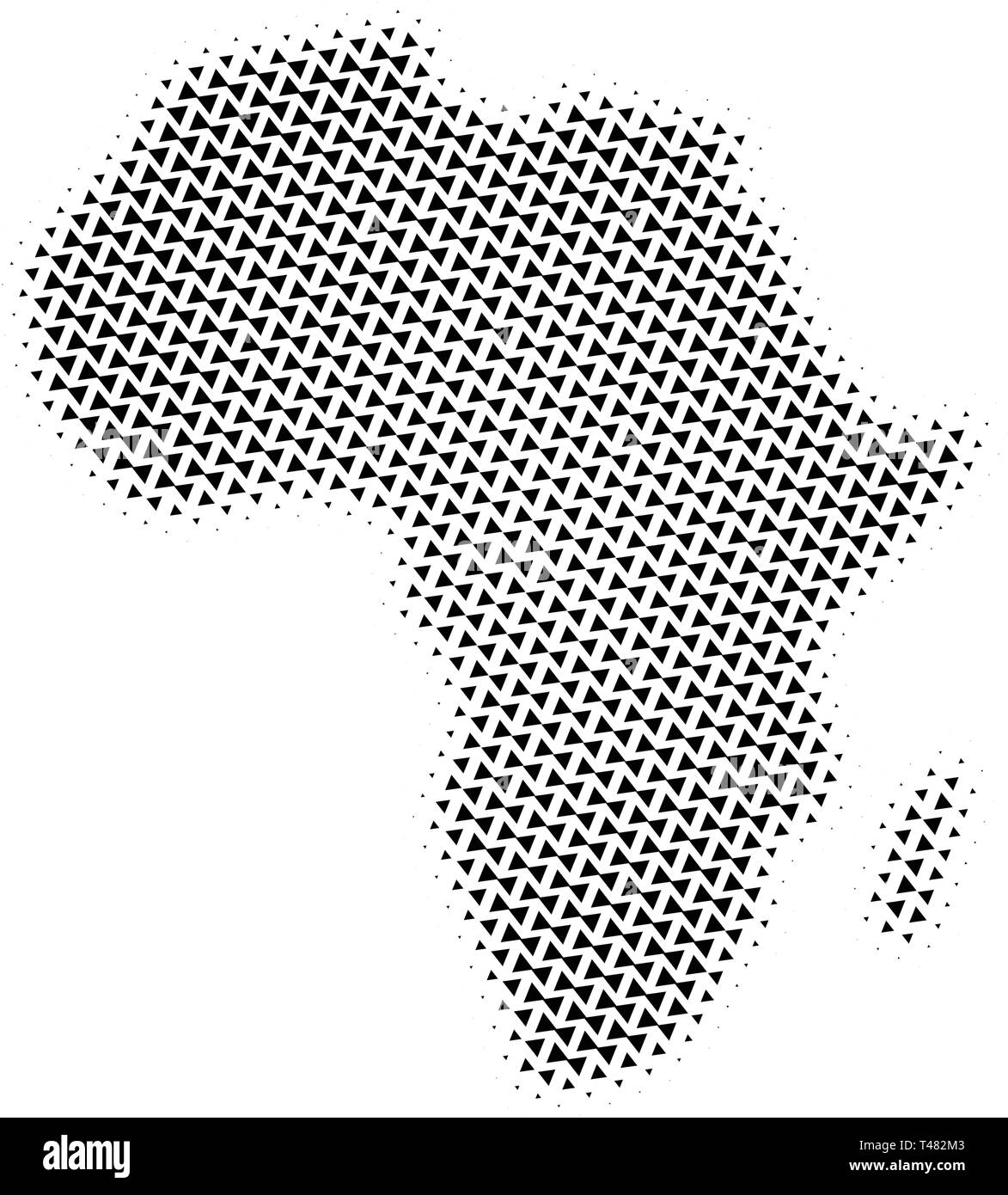 Triangle de l'Afrique Carte vecteur demi-teinte pictogramme. Carte de l'Afrique symbole icône en pointillés. Modèle de demi-teinte. Vector illustration isolé sur fond blanc Illustration de Vecteur