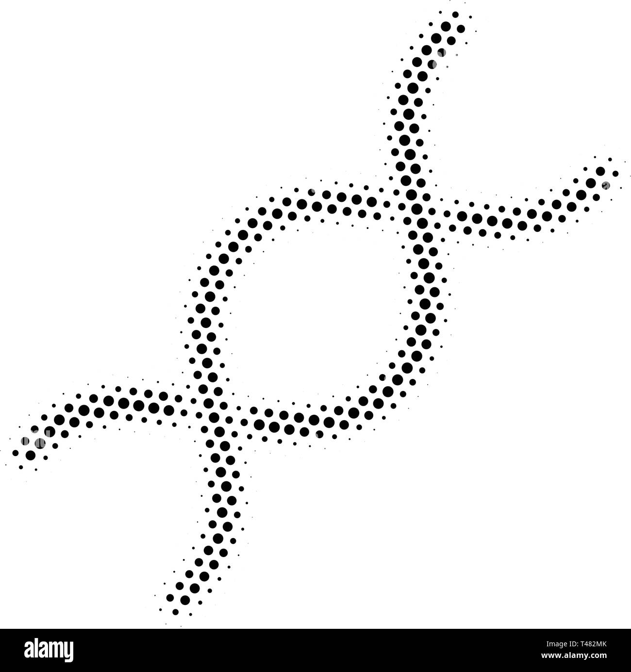 Spirale d'ADN vecteur de demi-ton icône. Style d'illustration est parsemée d'ADN emblématique icône spirale symbole sur un fond blanc. Vector illustration isolé sur Illustration de Vecteur
