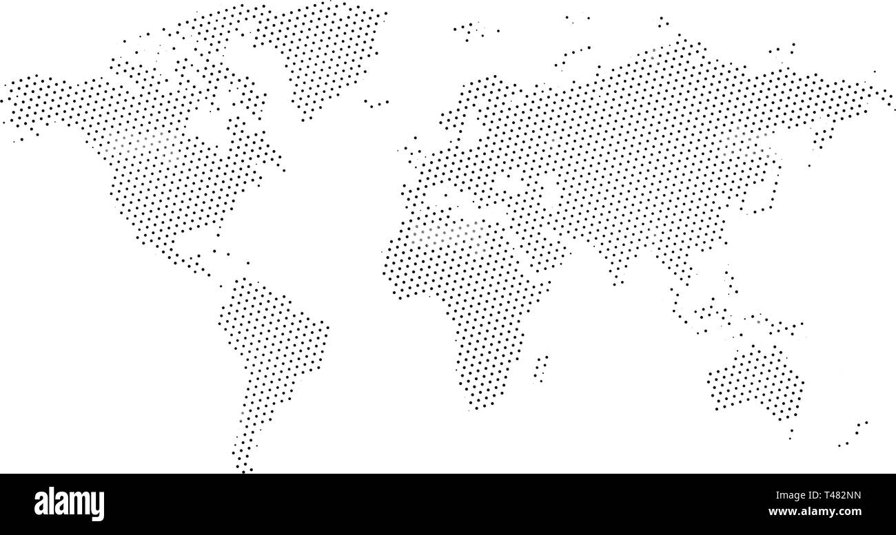 Demi-teinte noire pointillée triangle carte du monde. Vector illustration. La carte à points dans télévision design. Vector illustration isolé sur fond blanc Illustration de Vecteur