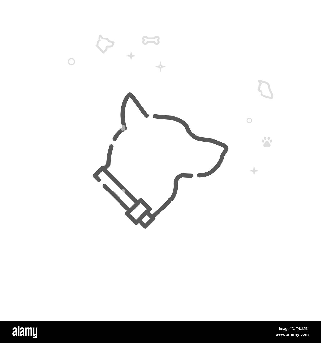 Dessin Tete De Chien De Profil L'icône de la ligne du profil de la tête de chien. Symbole de fournitures  pour animaux, le pictogramme, signe. Résumé Arrière-plan géométrique de la  lumière Photo Stock - Alamy