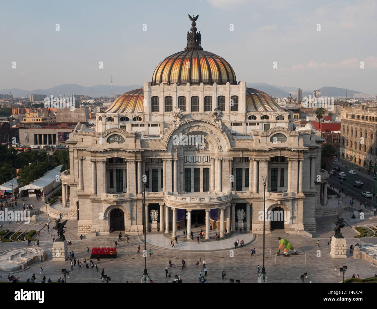 Vue aérienne du Palacio de Bellas Artes à Mexico Banque D'Images