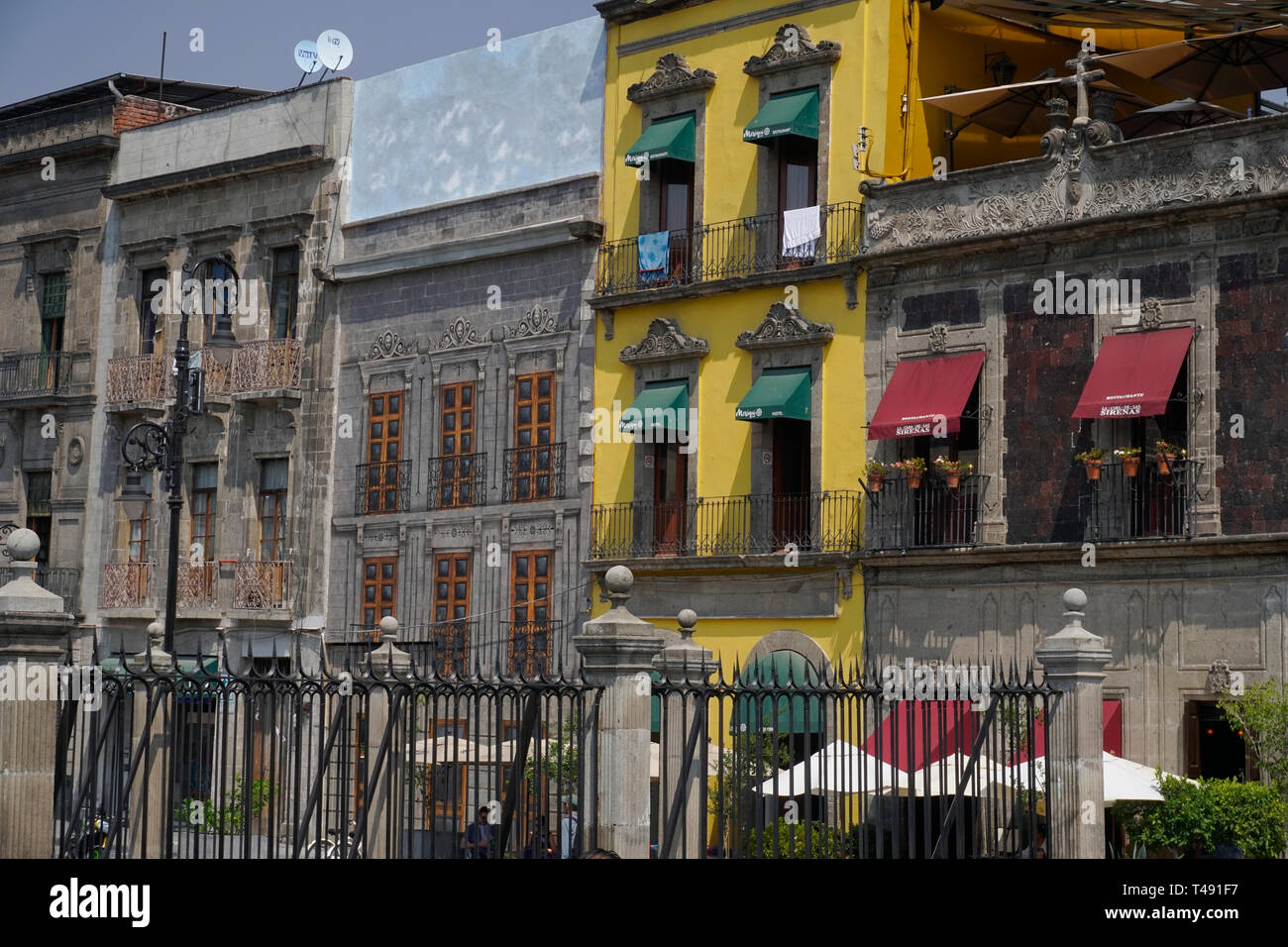 Republica de Guademala street les maisons, restaurants et boutiques dans le centre historique de la ville de Mexico, Mexique Banque D'Images