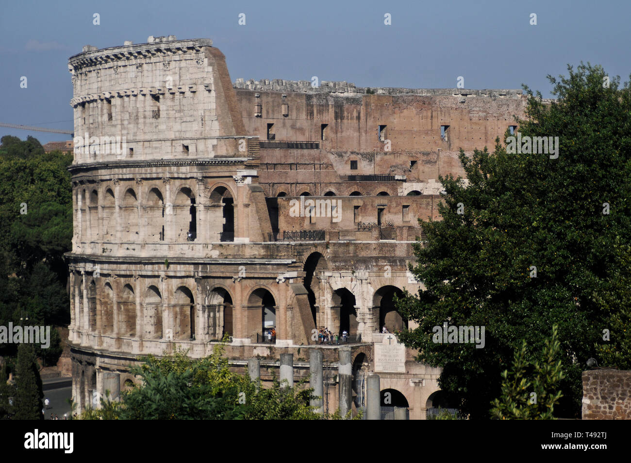 Colisée romain, à l'extérieur vue panoramique (Italie) Banque D'Images
