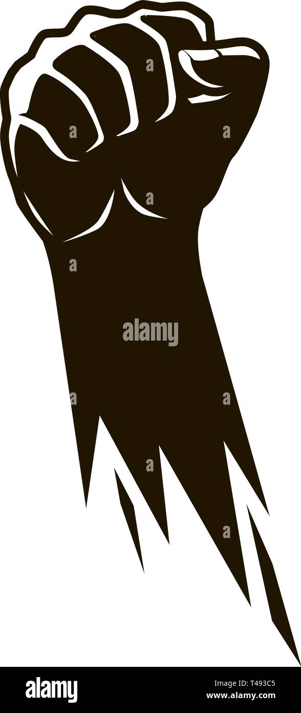 Flying poing serré. Forte puissance, logo ou symbole. Vector illustration Illustration de Vecteur