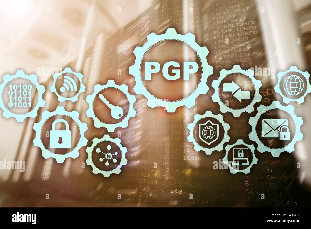 PGP. Pretty Good Privacy. Le chiffrement et la technologie concept de sécurité. Banque D'Images
