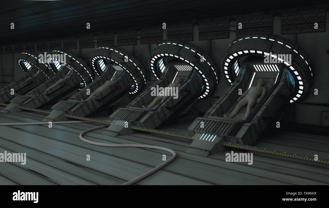 3D render. Silhouettes humanoïdes clonage Banque D'Images