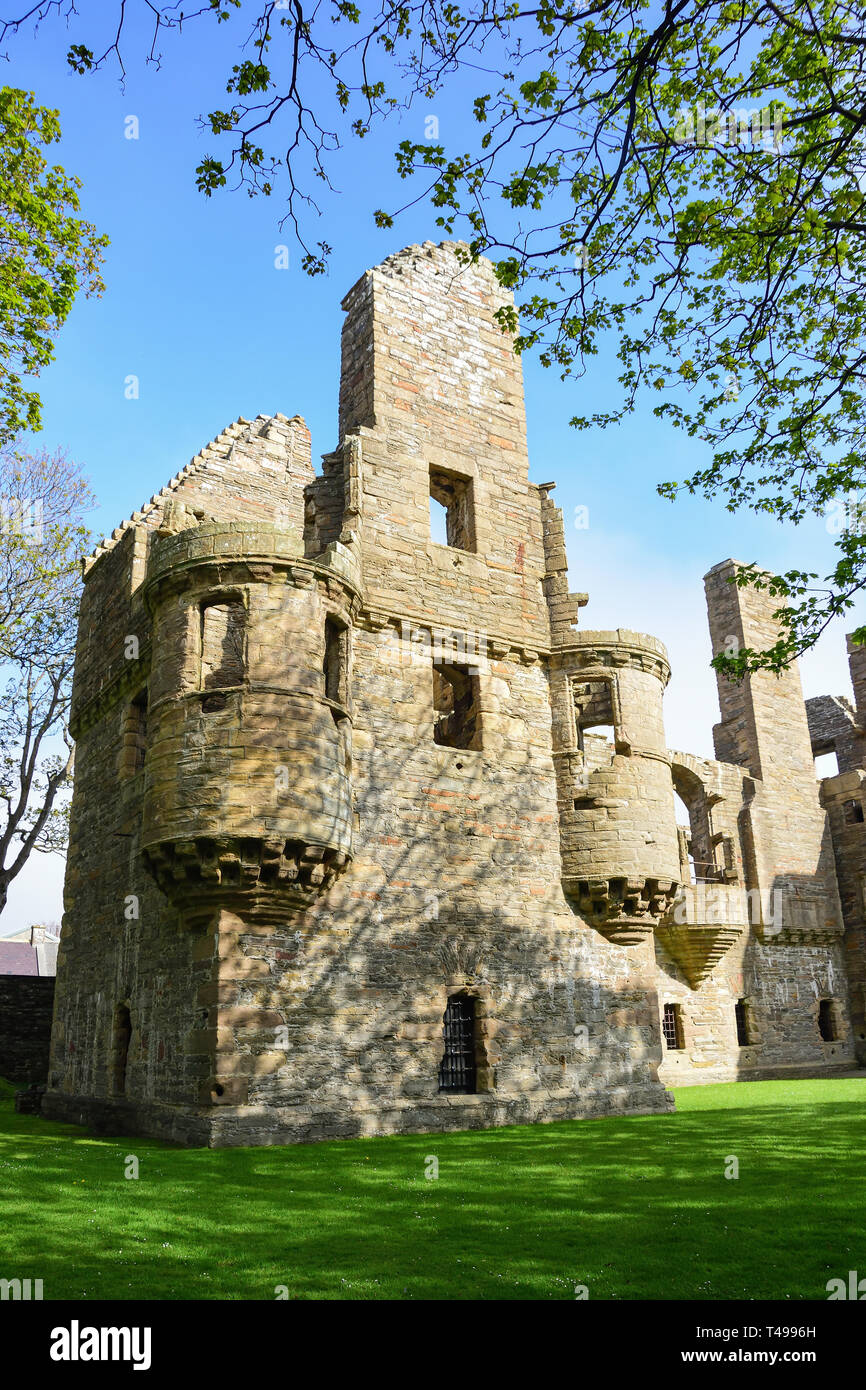 17e siècle ruines de l'Earl's Palace, le Watergate, Kirkwall, le continent, les îles Orcades, îles du Nord, Ecosse, Royaume-Uni Banque D'Images