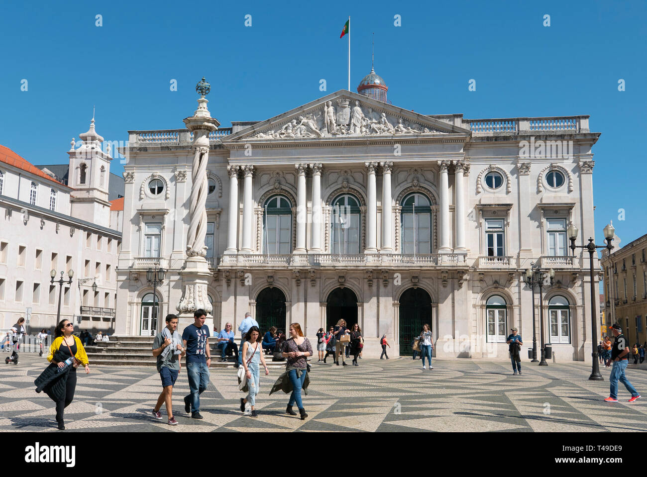Hôtel de ville de Lisbonne (Câmara Municipal de Lisboa), Praça do Município, Lisbonne, Portugal, Europe Banque D'Images