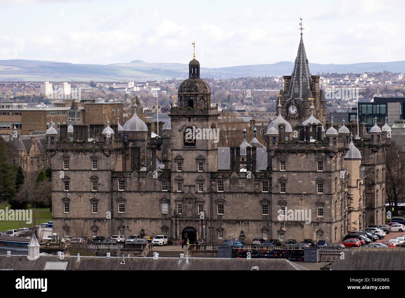 Vue aérienne de George Heriot's School d'Édimbourg, Écosse, Royaume-Uni, Europe Banque D'Images