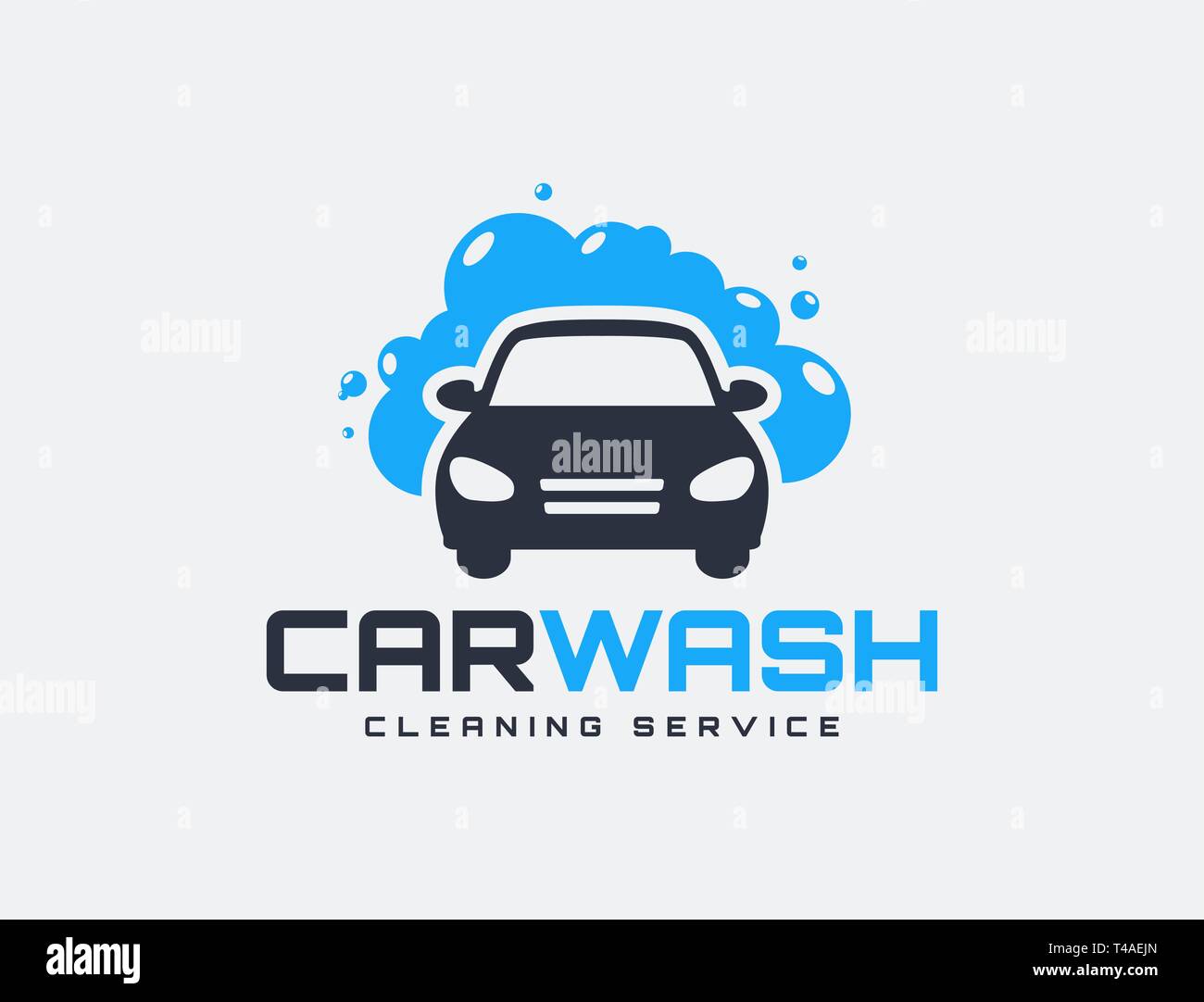 Carwash logo isolé sur fond blanc. Emblème du vecteur de voitures de services de nettoyage. Illustration de Vecteur