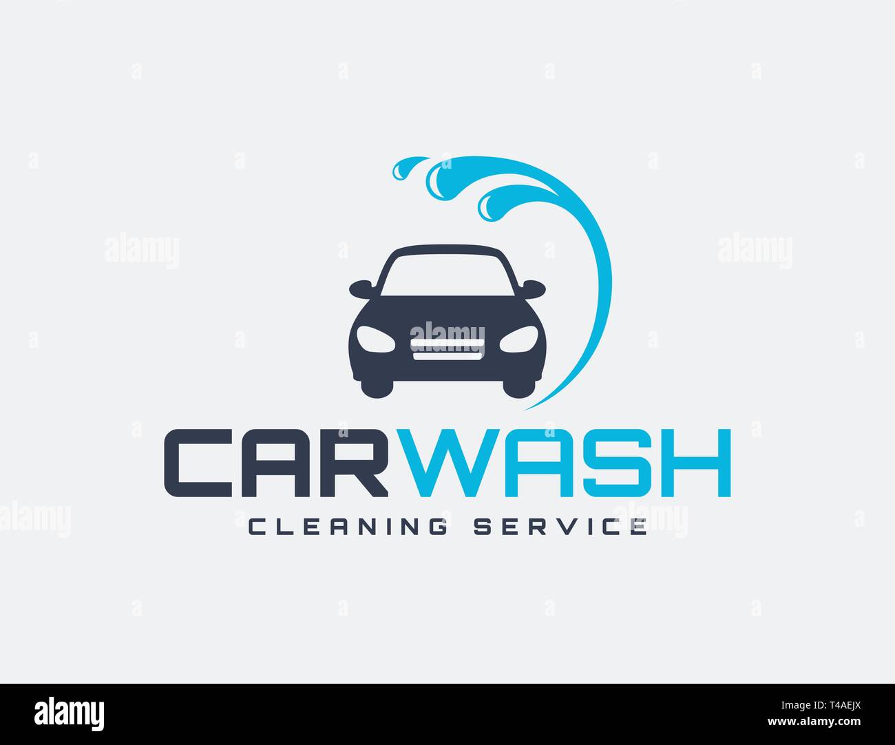 Carwash logo isolé sur fond blanc. Vector emblème pour le lavage de voitures de services. Illustration de Vecteur