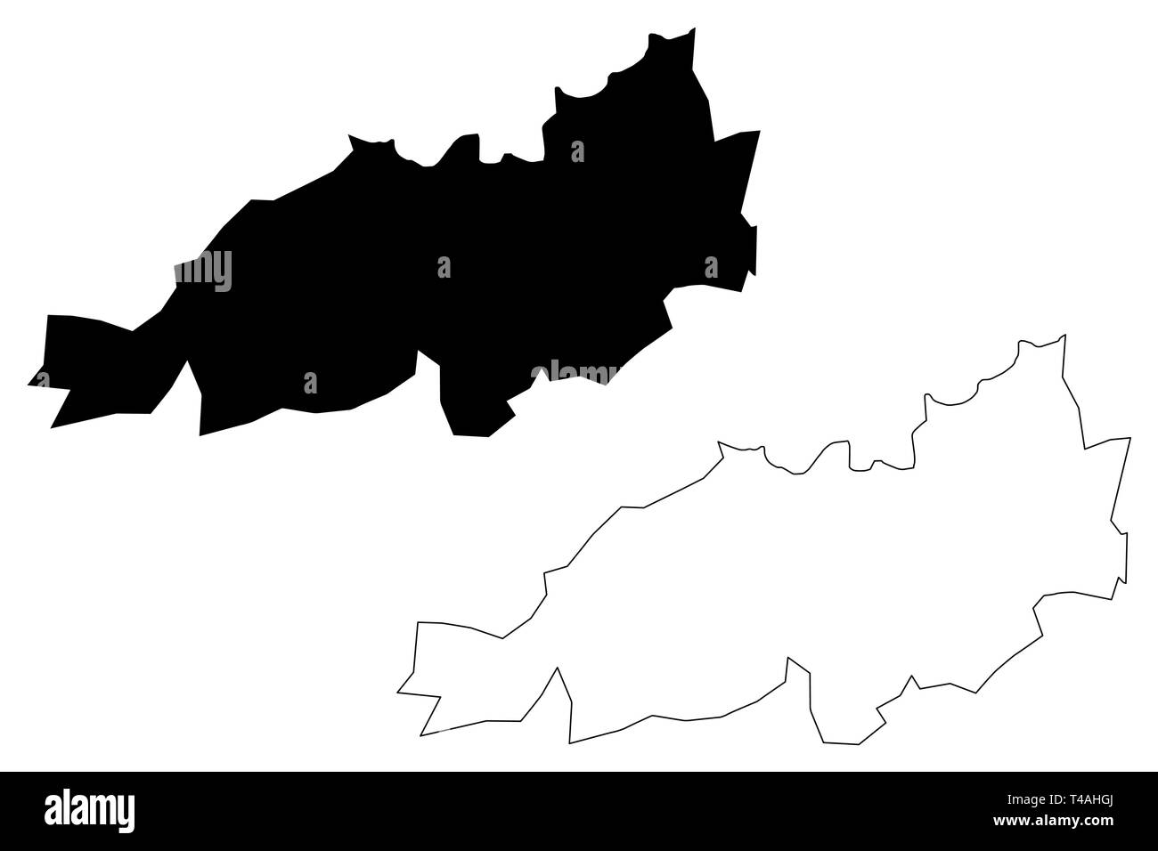 Province de Blida (Provinces de l'Algérie, la République démocratique populaire lao de l'Algérie) map vector illustration gribouillage, croquis Blida site Illustration de Vecteur